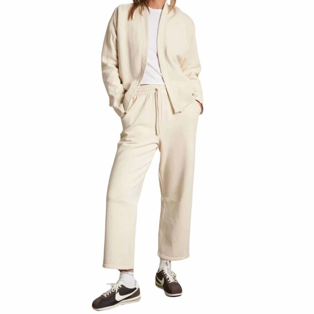 NEW PERFECTWHITETEE olivia fleece open cardigan in sugar